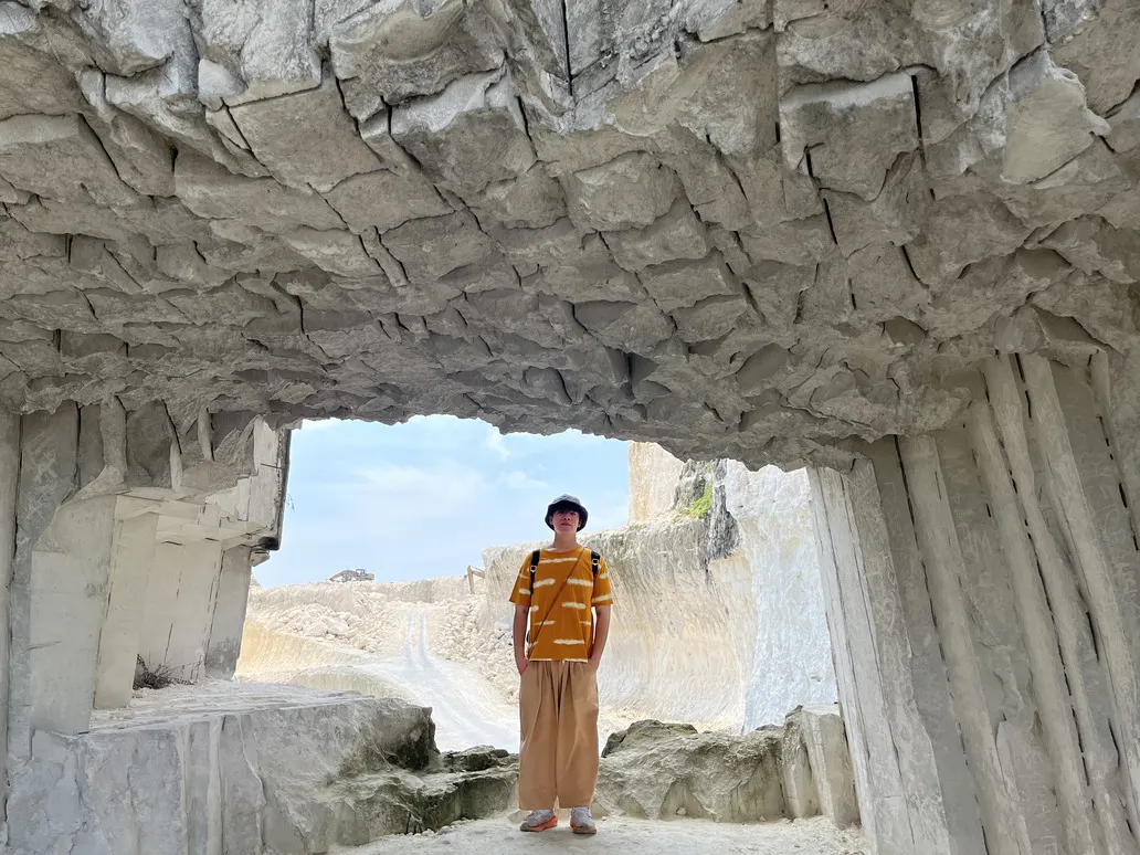Taking a Picture in Jaddih Limestone Hill Madura