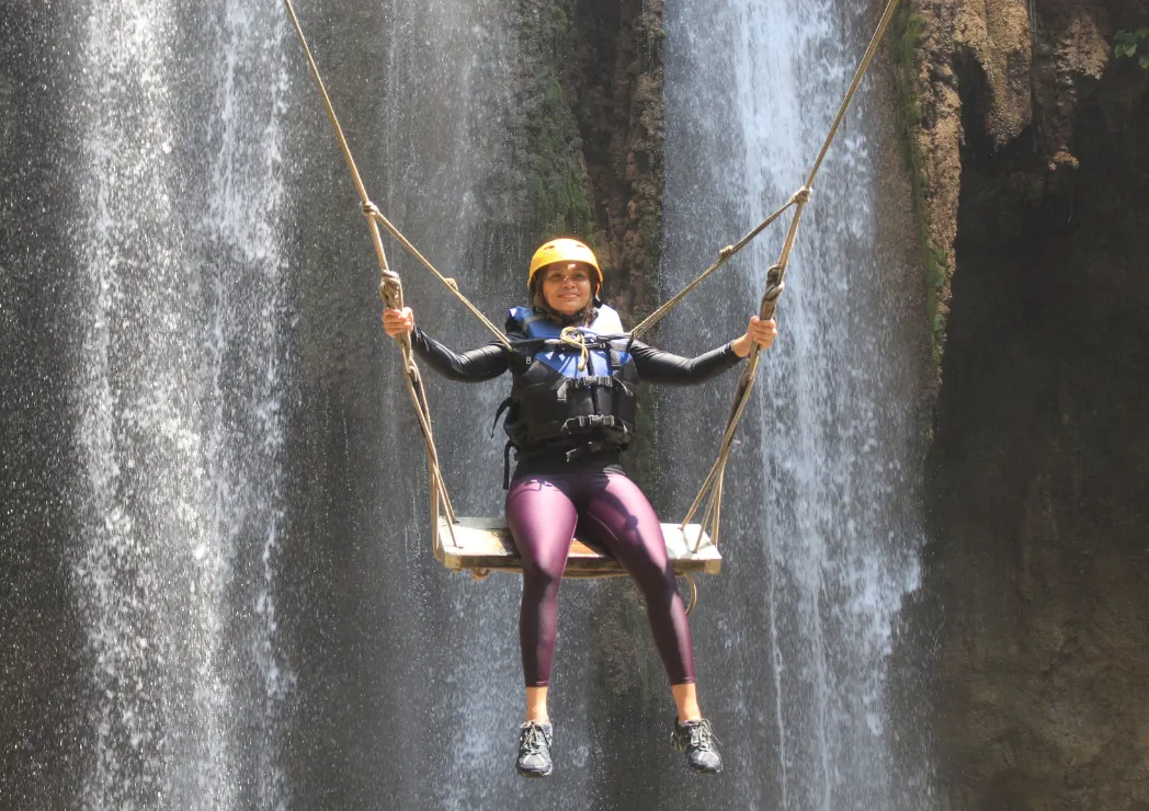 Swing in Tirai Bidadari Waterfall