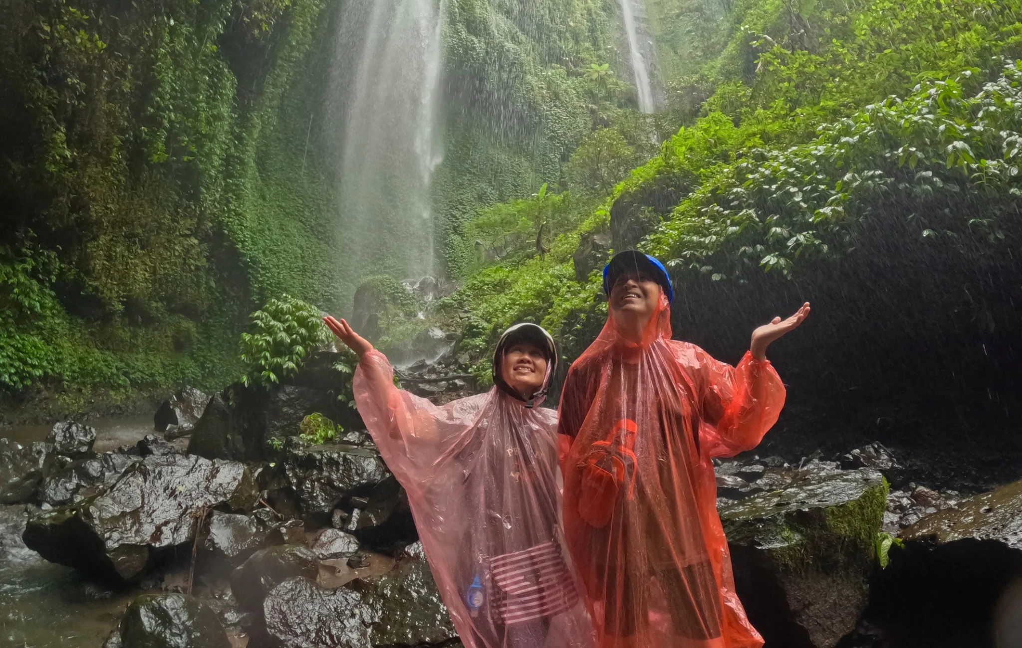 Tourists at Madakaripura Waterfall