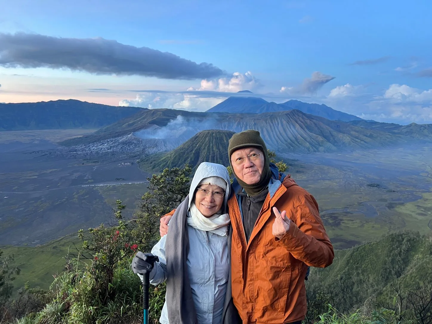 Elderly Travelers in Mount Bromo